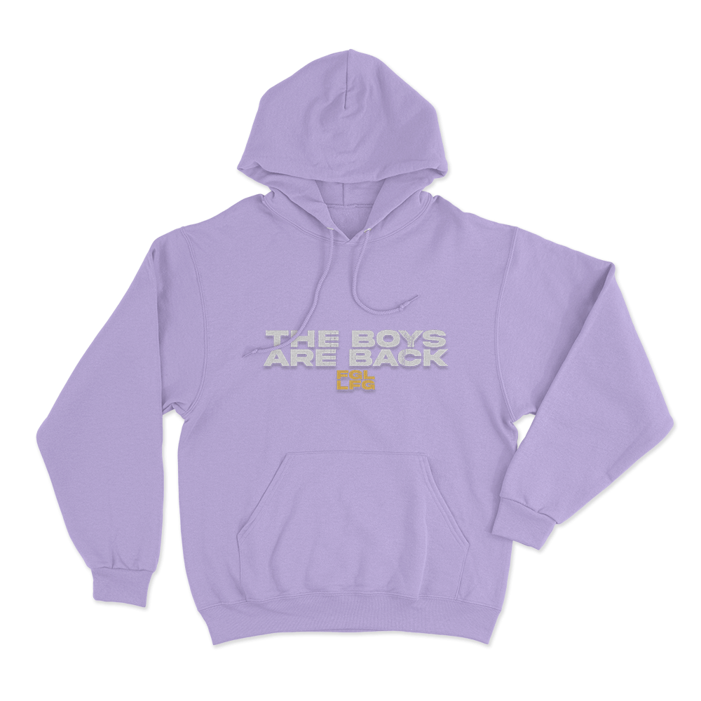The Boys Are Back Unisex Hoodie Purple The Boys Are Back Unisex Hoodie Purple